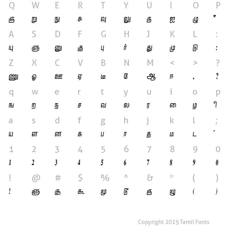 Character Map of Nirmala Regular